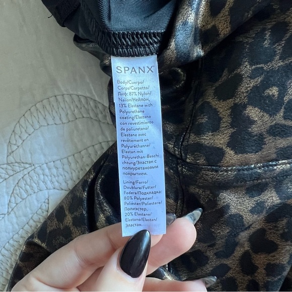 NWT - SPANX - Faux Leather Leopard Leggings in Leopard Shine - Picture 8 of 13